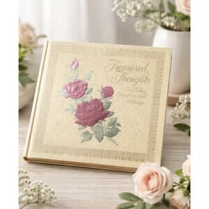 1974 Hallmark “Treasured Thoughts” Gift Book Roses Hardcover Poetry Quotes
